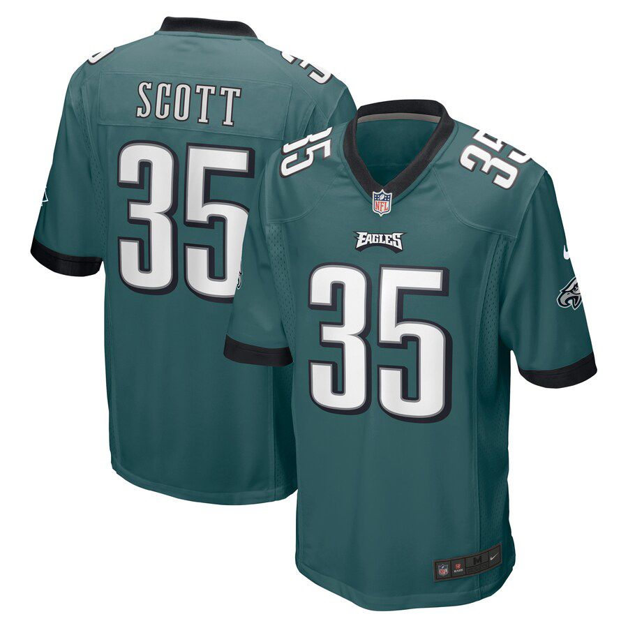 Men Philadelphia Eagles 35 Boston Scott Nike Midnight Green Game NFL Jersey